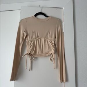 Cream Long Sleeve Women's Top
